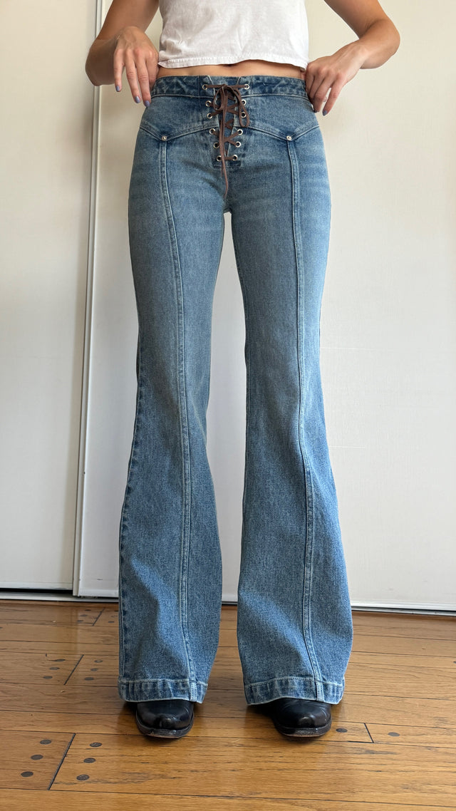 PREORDER: The Denim Lace Up Jean (Vintage Wash)