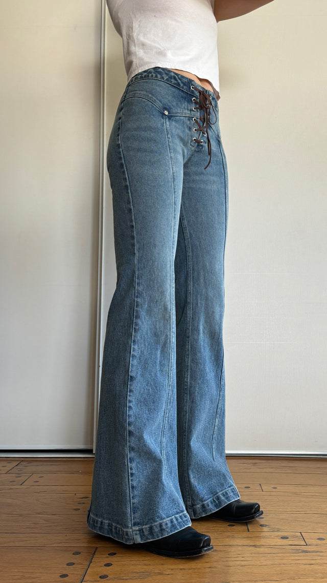 PREORDER: The Denim Lace Up Jean (Vintage Wash)