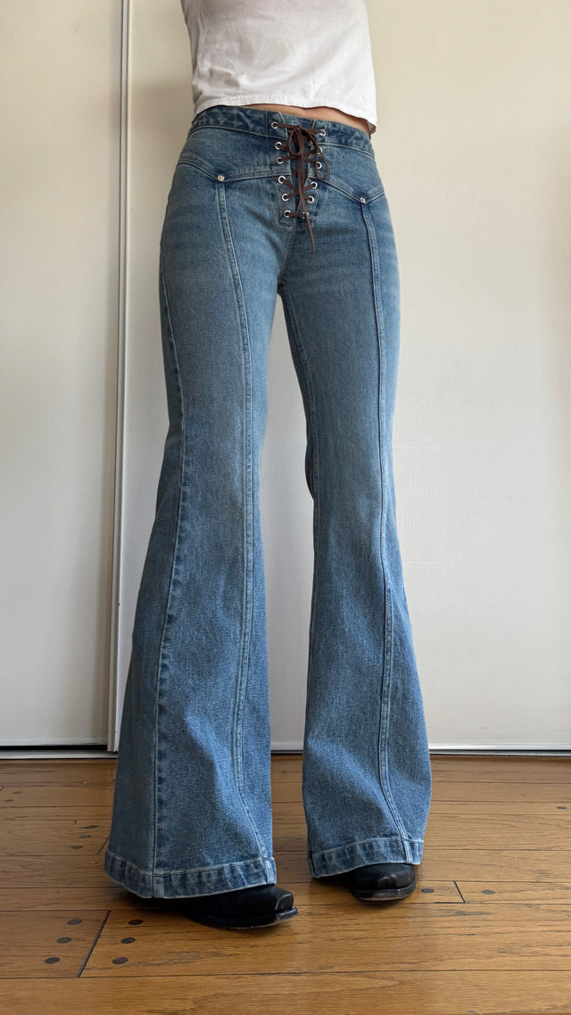 PREORDER: The Denim Lace Up Jean (Vintage Wash)