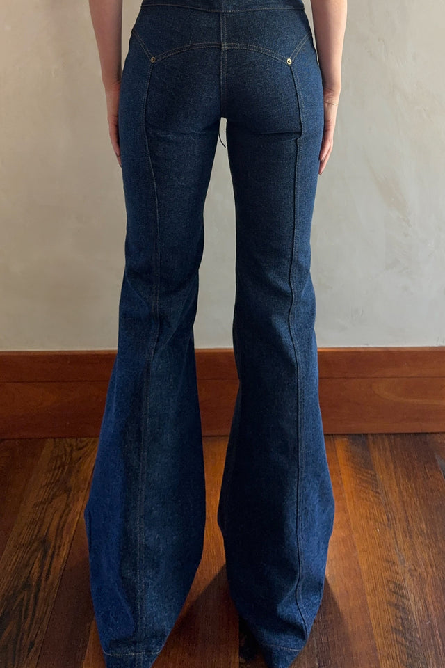 PREORDER: The Denim Lace Up Jean (Dark Wash)