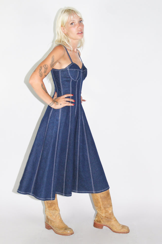 DENIM BUSTIER DRESS