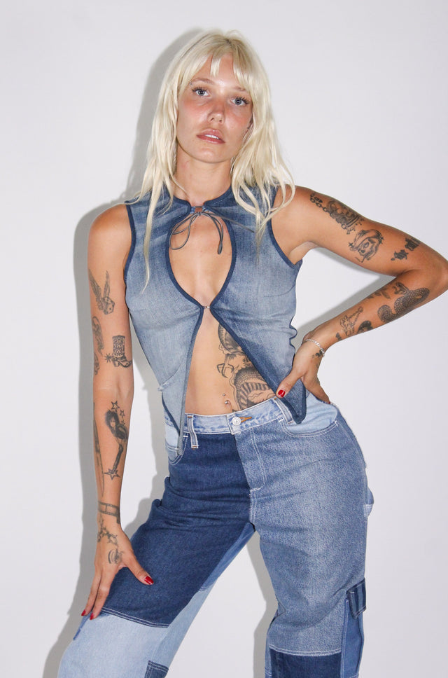 THE DENIM TEARDROP TOP