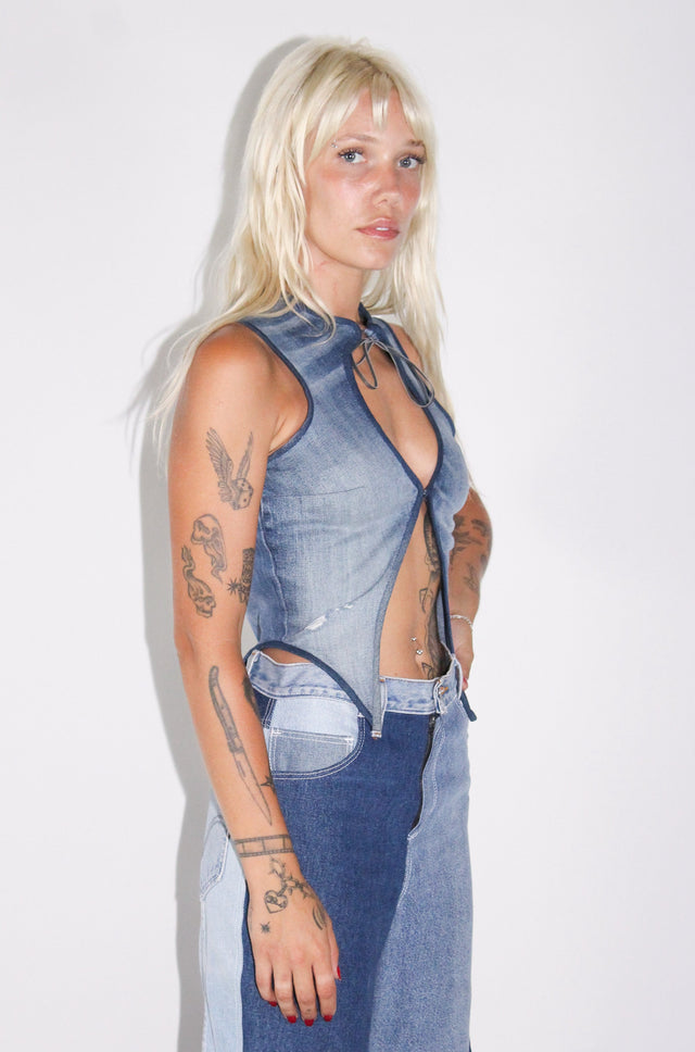 THE DENIM TEARDROP TOP