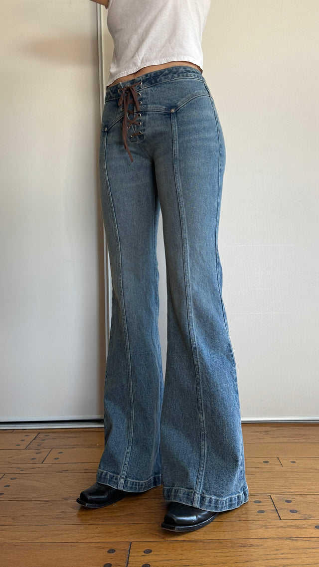 PREORDER: The Denim Lace Up Jean (Vintage Wash)