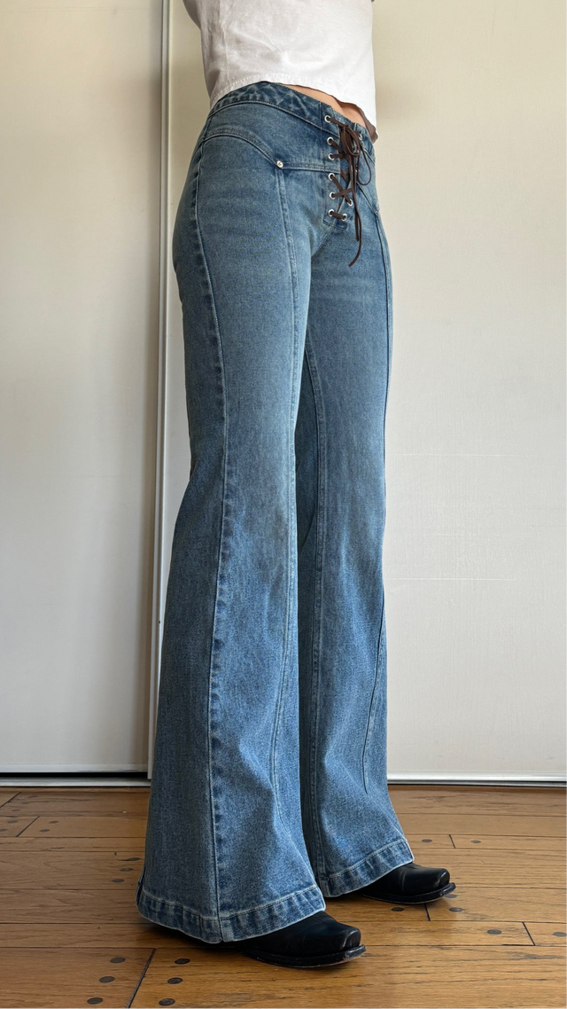 PREORDER: The Denim Lace Up Jean (Vintage Wash)