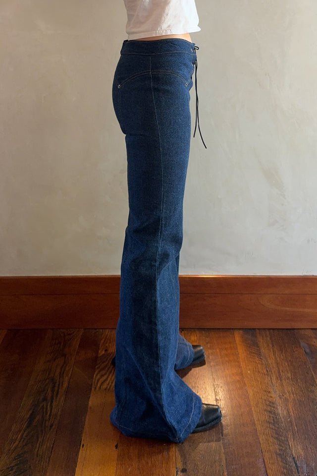 PREORDER: The Denim Lace Up Jean (Dark Wash)