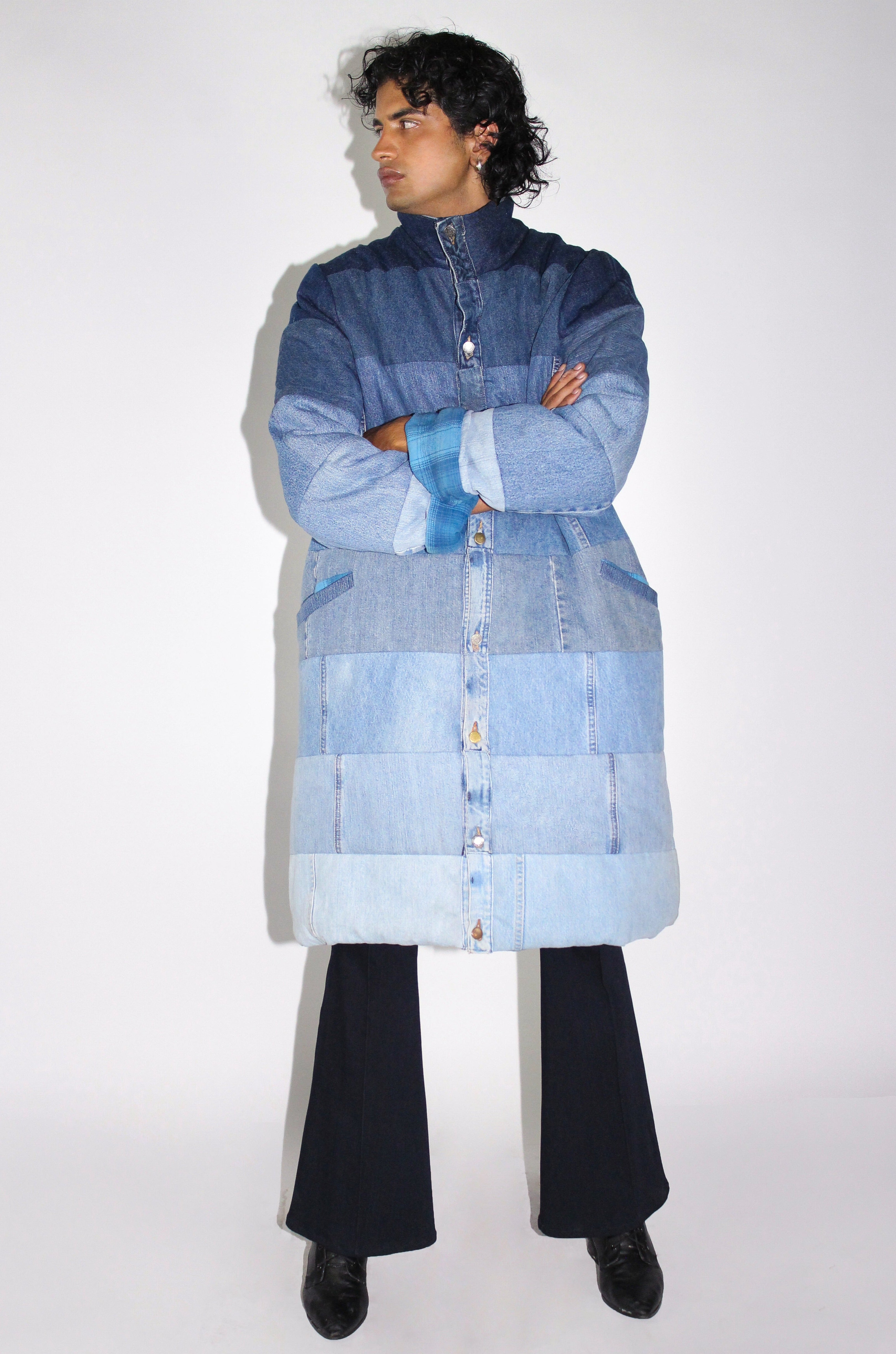 Denim hot sale bubble coat